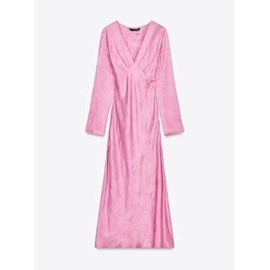 Elegant Pink Long Sleeve Dress